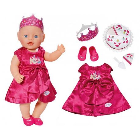 BABY BORN Ubranko Urodzinowe Sukienka + akcesoria dla lalki 43 cm