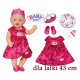 BABY BORN Ubranko Urodzinowe Sukienka + akcesoria dla lalki 43 cm