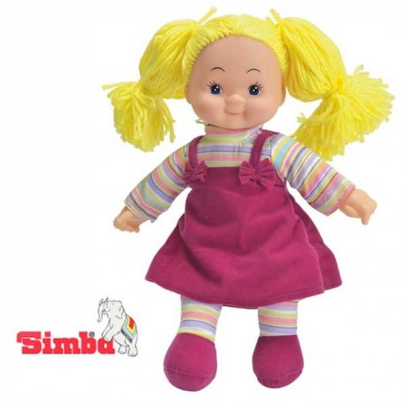 Simba Lalka Pyzatka Szmacianka Bordowa Sukienka