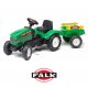 Falk Traktorek na pedały Mustang zielony z Przyczepą
