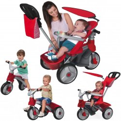 FEBER Trójkołowy ROWEREK 4w1 BIEGOWY Daszek TORBA De Luxe