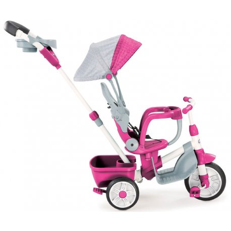 LITTLE TIKES Rowerek TRÓJKOŁOWY Sterowany różowy + szary CICHE KOŁA