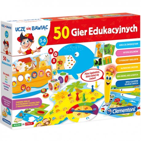 Interaktywne mówiące pióro 50 Gier Edukacyjnych Clementoni