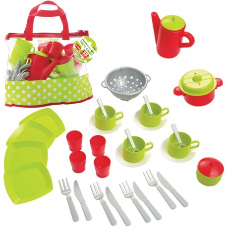 Smoby - Ecoiffier Naczynia Torba z zestawem obiadowym Bubble Cook