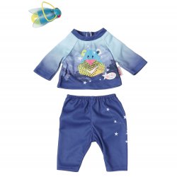 Zestaw ubranek na nocną wyprawę dla lalki Baby Born 43 cm w kolorze niebieskim + latarka