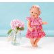 Sukienka z falbanami i przypinkami dla lalki Baby Born 43 cm + opaska