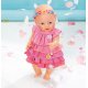 Sukienka z falbanami i przypinkami dla lalki Baby Born 43 cm + opaska