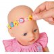 Sukienka z falbanami i przypinkami dla lalki Baby Born 43 cm + opaska
