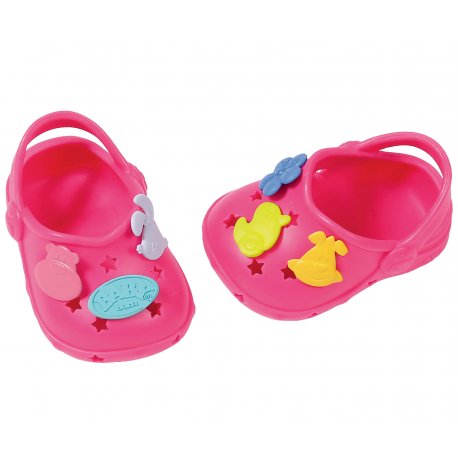 Buciki z przypinkami dla lalki Baby Born 43 cm Crocs w kolorze różowym