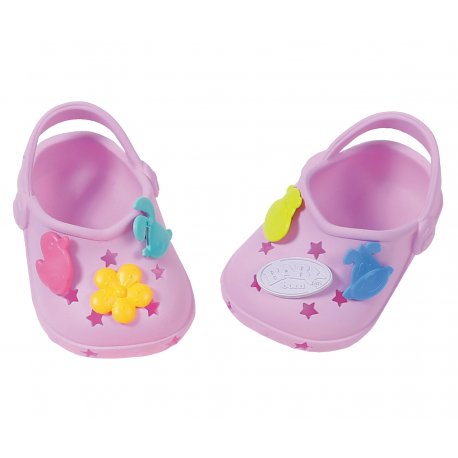 Buciki z przypinkami dla lalki Baby Born 43 cm Crocs w kolorze różowym