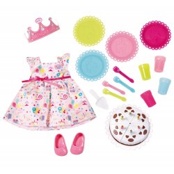 Zestaw urodzinowy z sukienką dla lalki Baby Born 43 cm