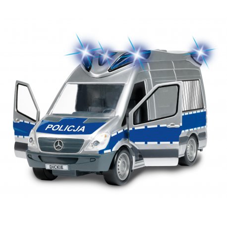 Dickie Samochody SOS Samochód Policyjny Radiowóz Światło Dźwięk