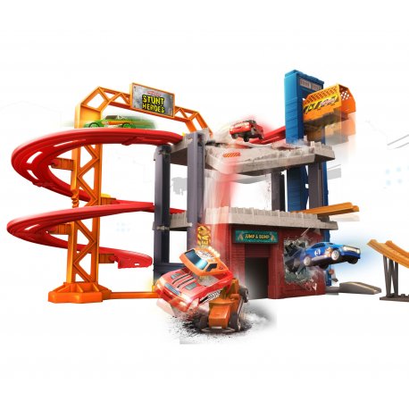 MAJORETTE 3 poziomy GARAŻ Stunt Heroes Parking Myjnia