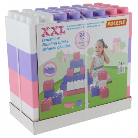 Wader 24 Klocki Budowlane XXL Gigant + 24 łączniki