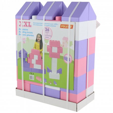 Wader Klocki Budowlane XXL 36 elementów + 30 łączników