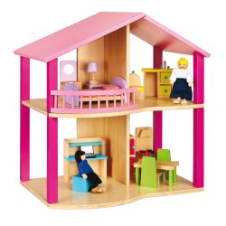 Domek dla lalek Pink z akcesoriami Viga Toys mebelki