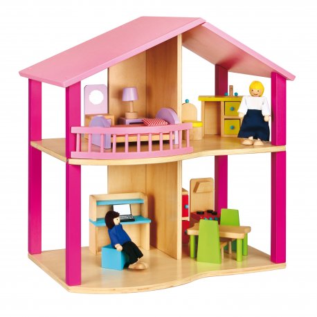 Domek dla lalek Pink z akcesoriami Viga Toys mebelki
