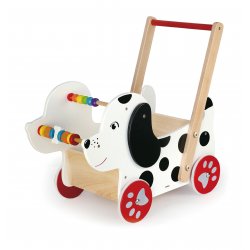 Drewniany wózek piesek Viga chodzik pchacz