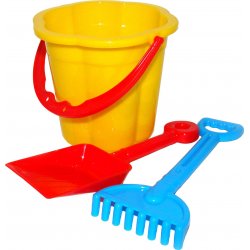 Zestaw: wiaderko + łopatka + grabki