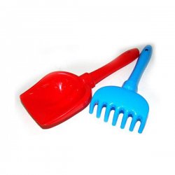 Zestaw: wiaderko + łopatka + grabki