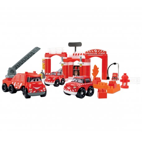 Ecoiffier Zestaw klocków Straż Pożarna w pojemniku