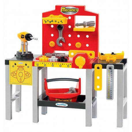 Ecoiffier Modułowy Warsztat z akcesoriami Mecanics 32 elementy