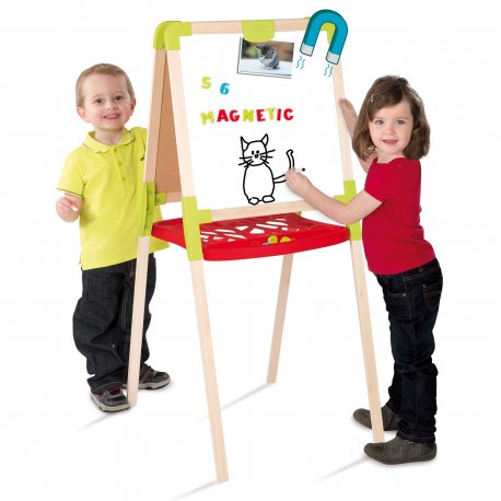 Smoby Drewniana Tablica Dwustronna +flamaster kreda literki/cyferki