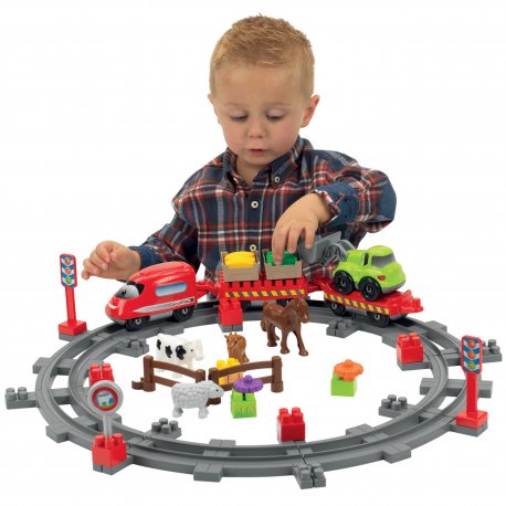 Ecoiffier Abrick Kolejka Pociąg ze zwierzątkami 57 elementów