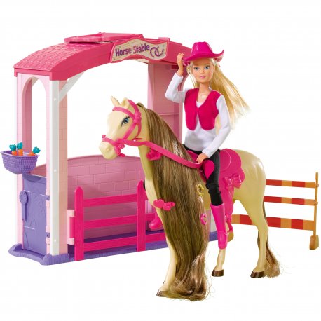 SIMBA Lalka Steffi Love z Koniem w Stajni z Akcesoriami