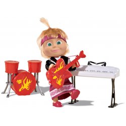 Simba Lalka Masza Rockowa Z Instrumentami Keyboard Perkusja Gitara