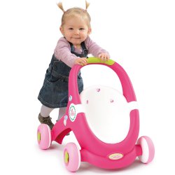 SMOBY Chodzik Pchacz Mini kiss Spacerówka Różowy Wózek dla lalek 2 w 1