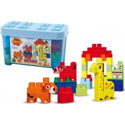 Ecoiffier Zestaw klocków Abrick w pojemniku Zwierzęta 50 elementów Różowe