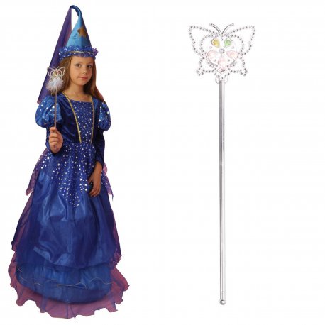 Strój Czarodziejka Wróżka Sukienka Różdżka Kostium Przebranie dla dziecka 110-116cm