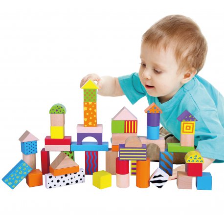 Drewniane klocki Viga Toys Colorful 50 elementów