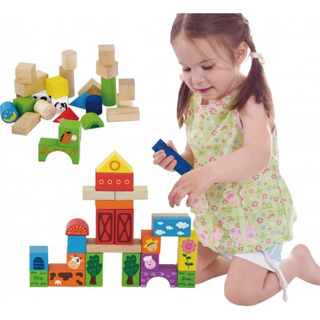 Drewniane klocki Viga Toys Farma 50 elementów