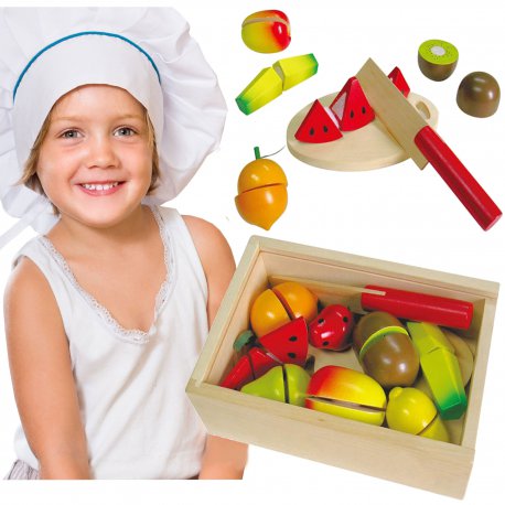 Viga Drewniany Zestaw owoców do krojenia