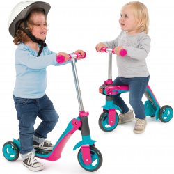 Smoby 2 w 1 Hulajnoga z funkcją jeździka w kolorze różowym