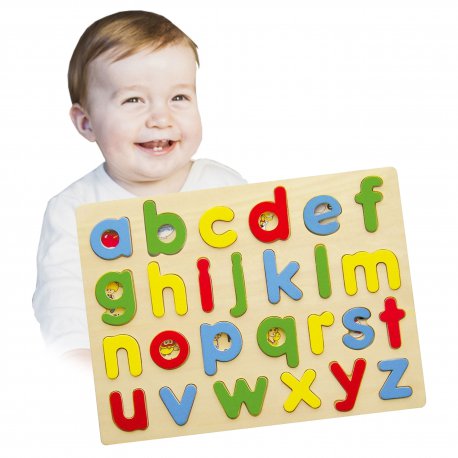 Puzzle do nauki Alfabetu Drewniana układanka abc Viga Toys