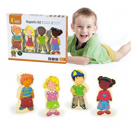 Viga Drewniany zestaw magnetycznych Figurek do układania