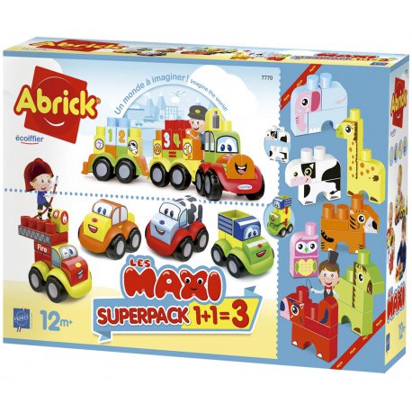 Ecoiffier Klocki 3w1 Zwierzątka Samochody