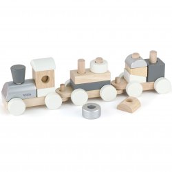 Kolorowa Kolejka z wagonikami do ciągania Viga Toys