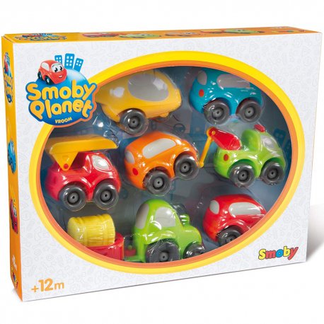 SMOBY 8 wesołych Pojazdów Vroom Planet Motor Samochodziki