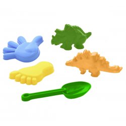 WADER Zestaw foremek Dinozaur+ łopatka i szpadelek