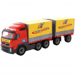 Wader QT Volvo Ogromna Ciężarówka z przyczepą otwierane burty 75cm