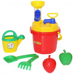 Wader Zestaw Piaskowy Wiaderko młynek pompka wodna foremki 9 elementów