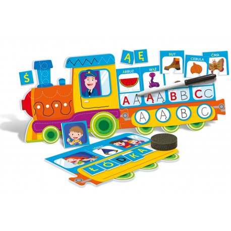 Literkowy Pociąg Gra Edukacyjna Puzzle Clementoni
