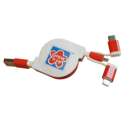 Rozwijany kabel USB 3w1 GNU