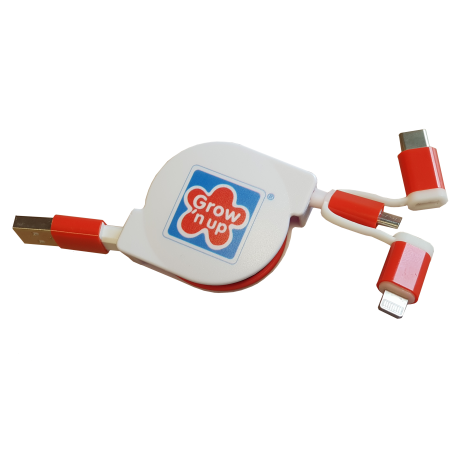 Rozwijany kabel USB 3w1 GNU