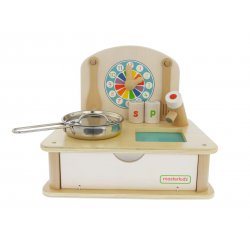 Drewniana Mini Kuchnia Dla Dzieci Masterkidz Moja Pierwsza Kuchenka + Akcesoria