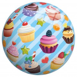 Piłka Winylowa dla dzieci 23 cm perłowa Babeczki